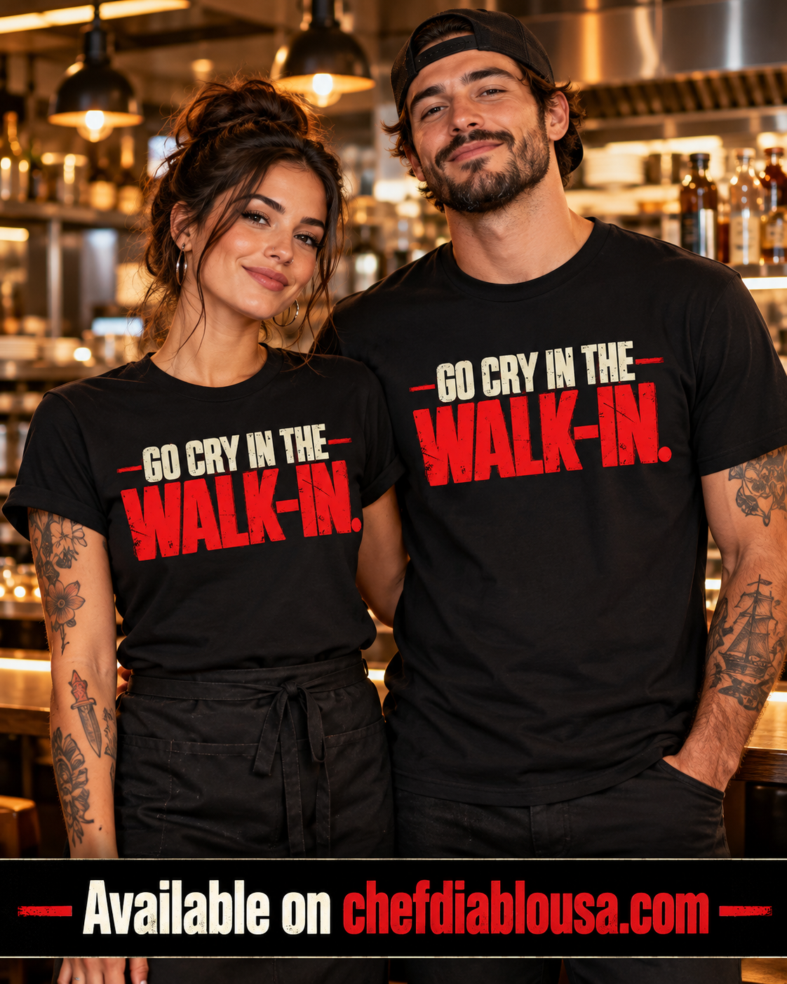 Go Cry in the Walk-In Funny Restaurant Worker T Shirt